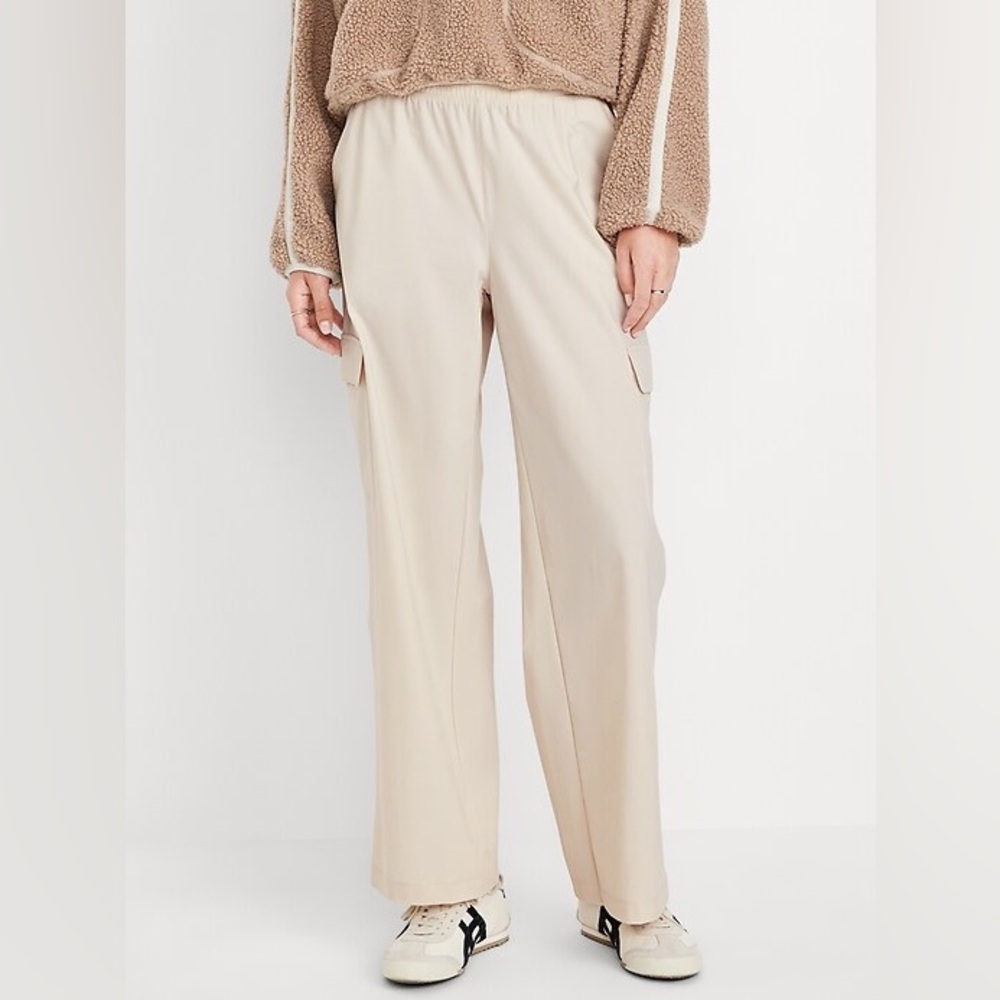 Nwt! Old Navy High-Waisted Sleektech Wide-Leg Cargo Pants 569718